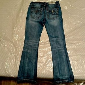 Size 26 - 29” inseam Miss Me jeans. No burns, holes, or tears.